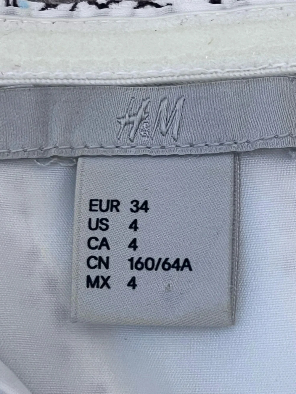 H&M Bandeau Belted Jumpsuit Size 4  Wide Leg Crop Spring Light Blue Leaf Print - Picture 9 of 14